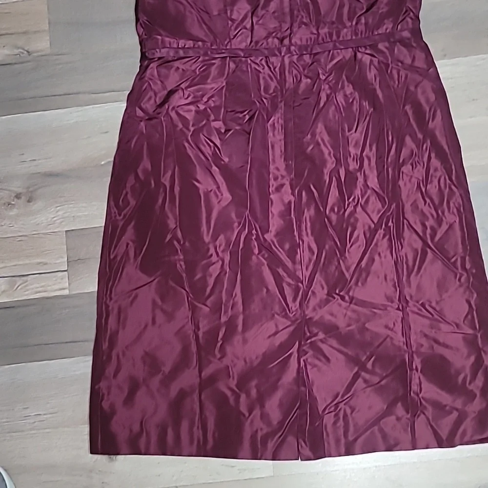 NWT J. Crew Gracie 100% Silk Taffeta Dress Burgundy Size 16 Womens - Picture 5 of 6